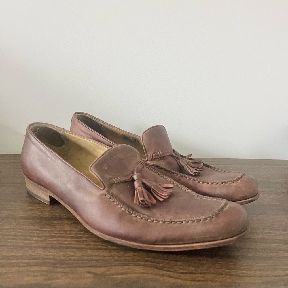 Billy Reid Men’s Brown Loafers with Tassels Size 11 Made in ITALY Handcrafted